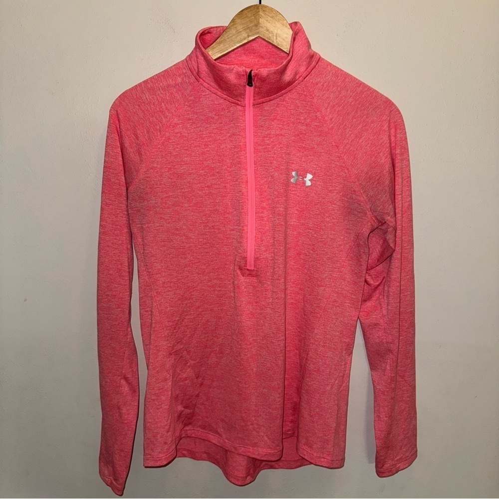 Under Armour Coral HeatGear Half Zip Pullover Women’s Size Medium